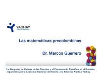 Las Matematicas Precolombinas